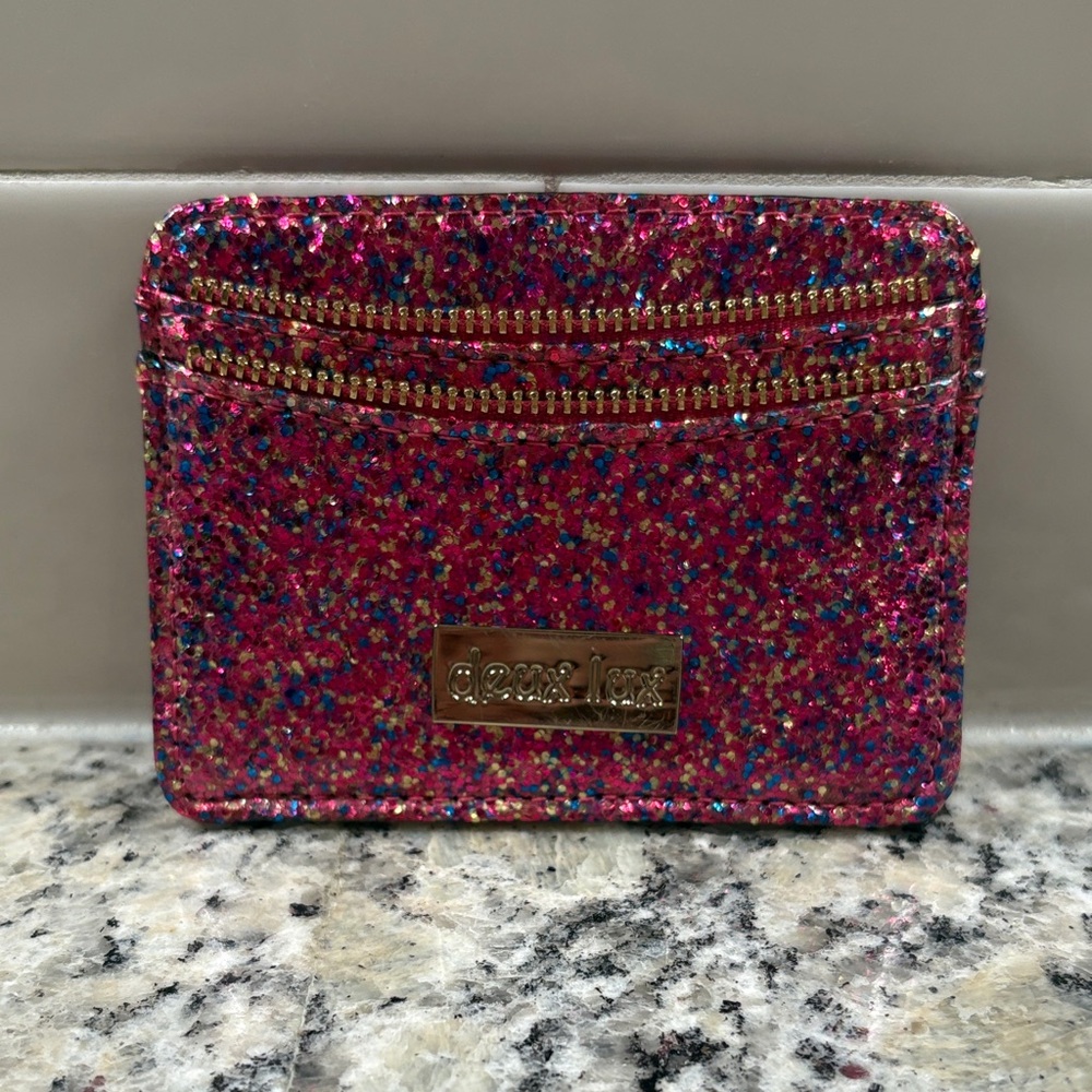 Steve Madden Pink Glitter Card Holder